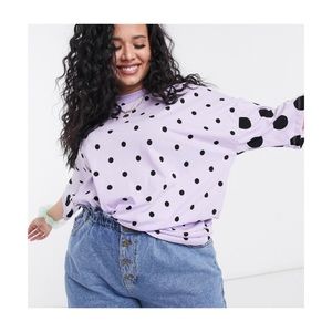 ASOS DESIGN Curve oversized t-shirt in lilac spot